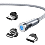 CC56 Tampa Anti-Pó Rotativa com Fio Magnético, Comprimento do Cabo: 1m, Estilo:, Cabeça Android 1m, Cabeça Tipo-C / USB-C 1m, Cabeça 8Pin 1m, Cabo 1m + Três Cabeças, Cabo 1m, Micro USB 1m, Tipo-C / USB-C 1m, 1m + 8Pin + Tipo-C/USB-C + Micro USB