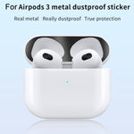 2 PCS Adesivos de Tampa Interior para Auscultadores Filme Protetor Anti-Pó para Airpods 3, Preto, Dourado, Prateado, Rosa Dourado, Vermelho, Verde, Azul, Roxo
