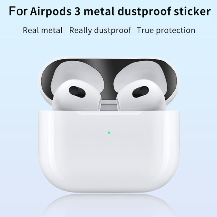 2 PCS Adesivos de Tampa Interior para Auscultadores Filme Protetor Anti-Pó para Airpods 3, Preto, Dourado, Prateado, Rosa Dourado, Vermelho, Verde, Azul, Roxo