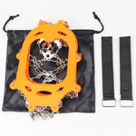 1 Par de Crampons com 23 Espigões para Caminhada de Inverno, Pesca no Gelo e Neve, Tamanho:, M Laranja, L Laranja, XL Laranja, M Preto, L Preto, XL Preto