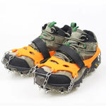 1 Par de Crampons com 23 Espigões para Caminhada de Inverno, Pesca no Gelo e Neve, Tamanho:, M Laranja, L Laranja, XL Laranja, M Preto, L Preto, XL Preto