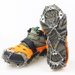 1 Par de Crampons com 23 Espigões para Caminhada de Inverno, Pesca no Gelo e Neve, Tamanho:, M Laranja, L Laranja, XL Laranja, M Preto, L Preto, XL Preto