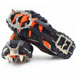 1 Par de Crampons com 18 Espigões Grandes para Caminhada de Inverno, Pesca no Gelo e Neve, Tamanho:, L Preto, L Laranja