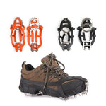 1 Par de Crampons com 18 Espigões Grandes para Caminhada de Inverno, Pesca no Gelo e Neve, Tamanho:, L Preto, L Laranja
