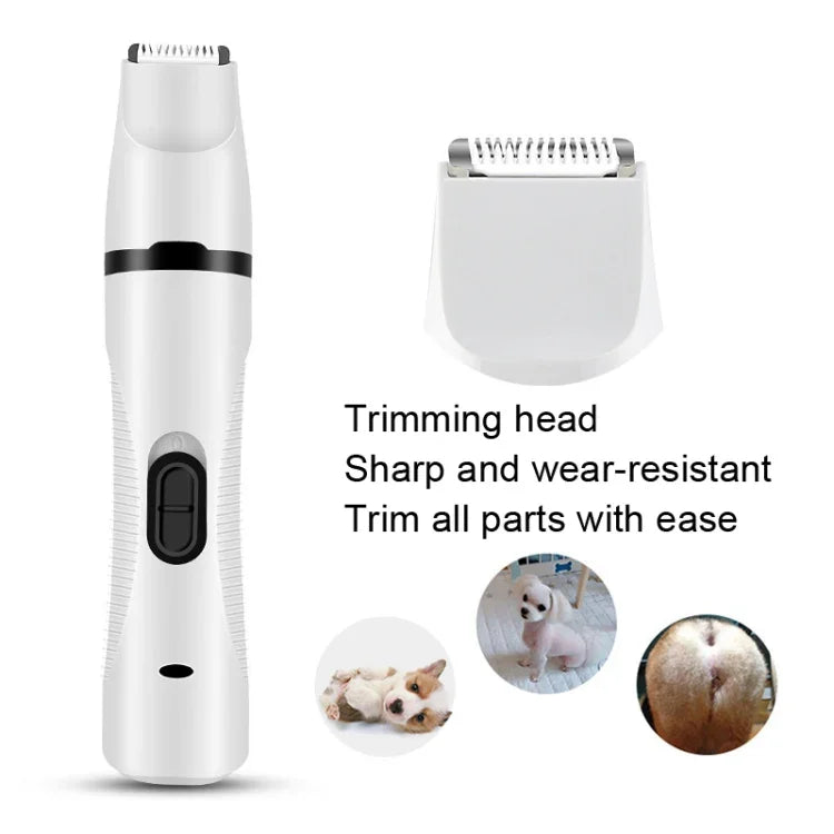 Aparador Elétrico USB para Animais, Aparador de Pelo e Polidor de Unhas para Cães, Polidor de Unhas