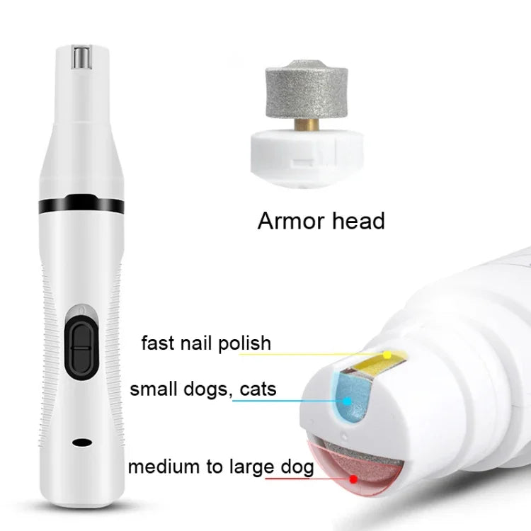 Aparador Elétrico USB para Animais, Aparador de Pelo e Polidor de Unhas para Cães, Polidor de Unhas
