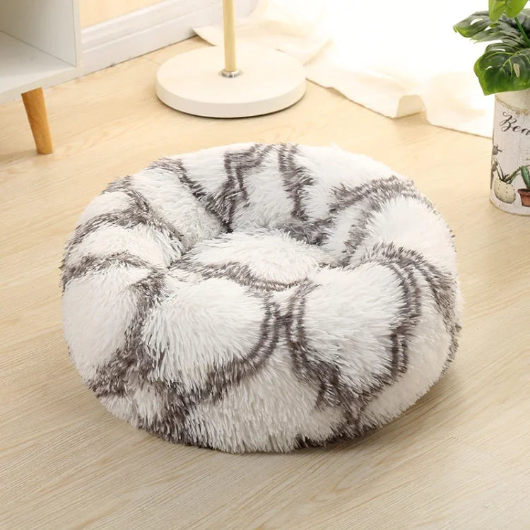 Canil Redondo para Animais de Pelo Longo, Cama Quente para Animais, 40cm, 50cm, 60cm