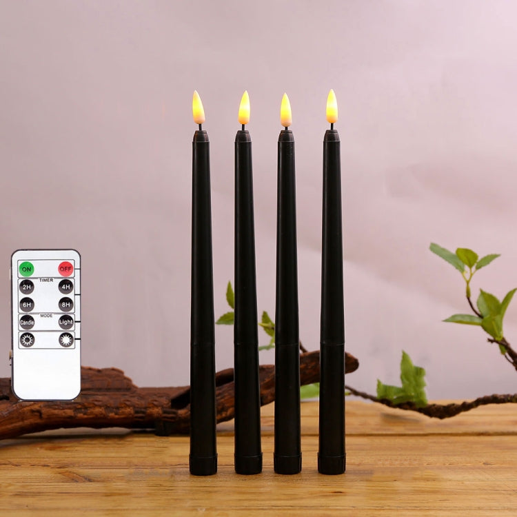 4 Peças Vela Eletrónica de Poste Longo B002 com Controlo Remoto, B002 Amarelo, B002 Branco