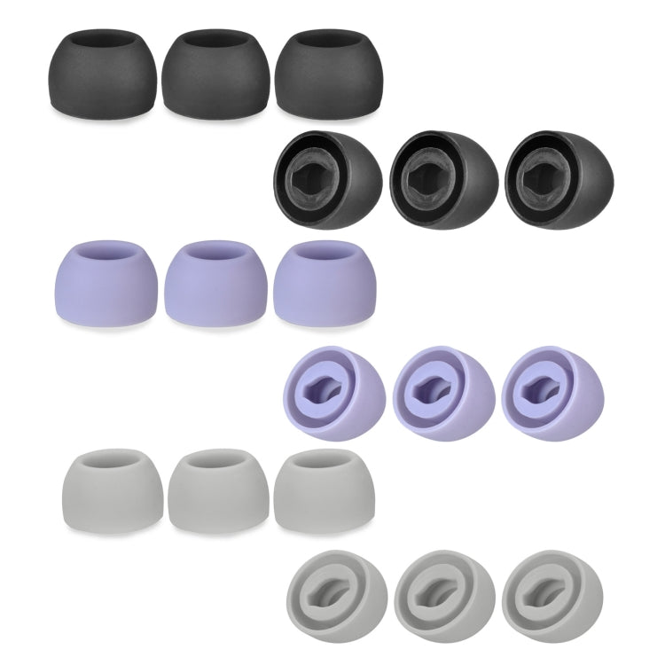 6 PCS Tampões de Silicone para Samsung Galaxy Buds Pro TWS, Grande Preto, Médio Preto, Pequeno Preto, Grande Cinzento, Médio Cinzento, Pequeno Cinzento, Grande Roxo, Médio Roxo, Pequeno Roxo