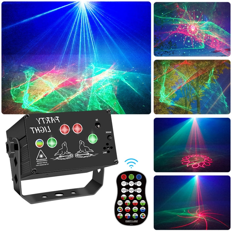 Luz Laser Mini de Palco Controlada por Voz T10 Luz Atmosférica com Controlo Remoto
