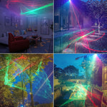 Luz Laser Mini de Palco Controlada por Voz T10 Luz Atmosférica com Controlo Remoto