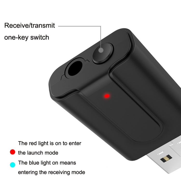 BT10 2 In 1 USB Bluetooth 5.0 Transmitter Receiver Speaker Computer Wireless Headphone Adapter, BT10