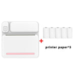 Impressora de Bolso Bluetooth Sem Tinta C19 200DPI para Tarefas de Estudantes, Rosa, Azul, Papel de Impressão Rosa x 5, Papel de Impressão Azul x 5, Autocolante Rosa x 5, Autocolante Azul x 5, Conjunto Rosa, Conjunto Azul