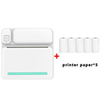 Impressora de Bolso Bluetooth Sem Tinta C19 200DPI para Tarefas de Estudantes, Rosa, Azul, Papel de Impressão Rosa x 5, Papel de Impressão Azul x 5, Autocolante Rosa x 5, Autocolante Azul x 5, Conjunto Rosa, Conjunto Azul