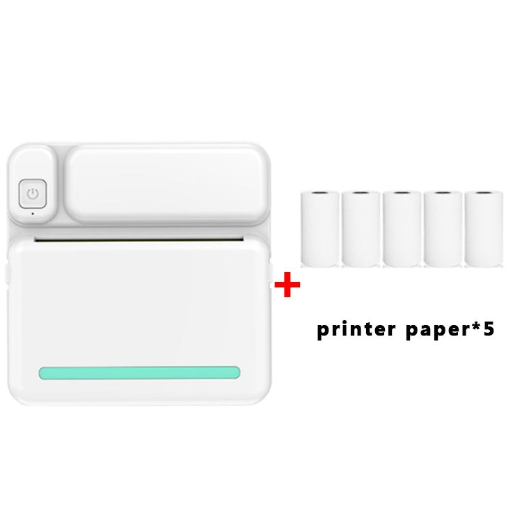 Impressora de Bolso Bluetooth Sem Tinta C19 200DPI para Tarefas de Estudantes, Rosa, Azul, Papel de Impressão Rosa x 5, Papel de Impressão Azul x 5, Autocolante Rosa x 5, Autocolante Azul x 5, Conjunto Rosa, Conjunto Azul