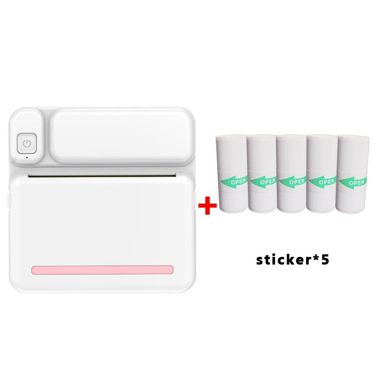Impressora de Bolso Bluetooth Sem Tinta C19 200DPI para Tarefas de Estudantes, Rosa, Azul, Papel de Impressão Rosa x 5, Papel de Impressão Azul x 5, Autocolante Rosa x 5, Autocolante Azul x 5, Conjunto Rosa, Conjunto Azul