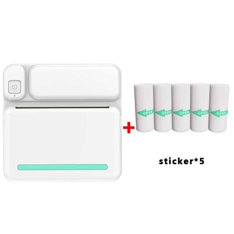 Impressora de Bolso Bluetooth Sem Tinta C19 200DPI para Tarefas de Estudantes, Rosa, Azul, Papel de Impressão Rosa x 5, Papel de Impressão Azul x 5, Autocolante Rosa x 5, Autocolante Azul x 5, Conjunto Rosa, Conjunto Azul