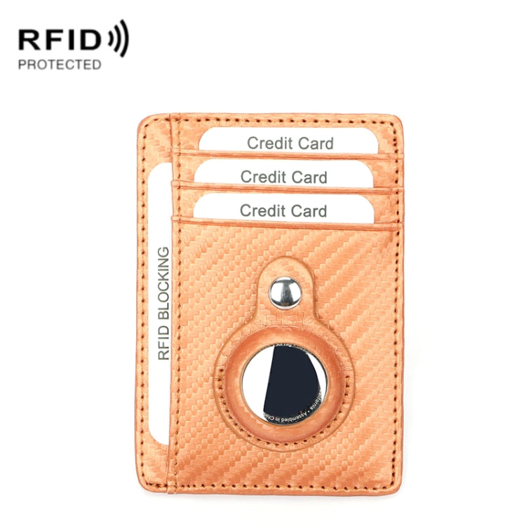 TQ-319 Anti-Theft Anti-Lost Tracker Leather Card Holder For AirTag 2nd Gen / AirTag 1st Gen, Carbon Fiber (Black), Carbon Fiber (Gray), Carbon Fiber (Blue), Carbon Fiber (Brown), Flat Pattern (Black), Flat Pattern (Red), Flat Pattern (Gray)