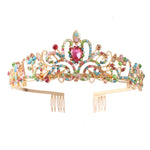 G2888 Crystal Diamond Wedding Party Braided Hair Crown Show Headband, Silver White, Silver, Gold, Rose Gold, AB Colorful, White+Pink, Pink, Blue, No Comb Rose Gold, No Comb Gold, Colorful Opal, Colorful, Purple Red Diamond, Light Purple, Light Green   ...