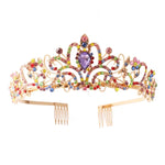 G2888 Crystal Diamond Wedding Party Braided Hair Crown Show Headband, Silver White, Silver, Gold, Rose Gold, AB Colorful, White+Pink, Pink, Blue, No Comb Rose Gold, No Comb Gold, Colorful Opal, Colorful, Purple Red Diamond, Light Purple, Light Green   ...