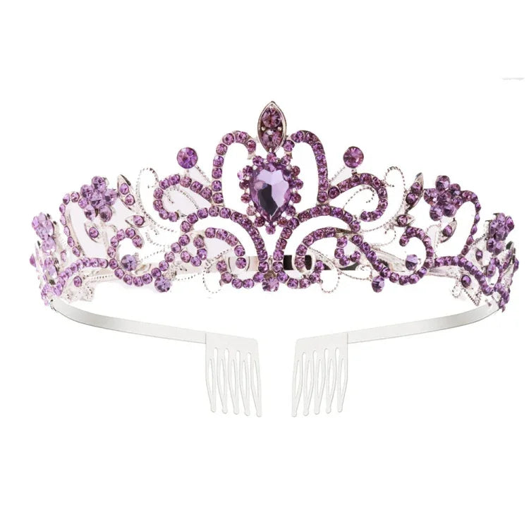 G2888 Crystal Diamond Wedding Party Braided Hair Crown Show Headband, Silver White, Silver, Gold, Rose Gold, AB Colorful, White+Pink, Pink, Blue, No Comb Rose Gold, No Comb Gold, Colorful Opal, Colorful, Purple Red Diamond, Light Purple, Light Green   ...