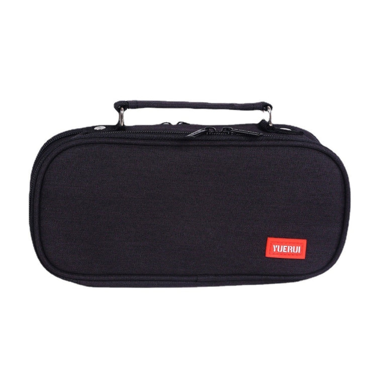 Large Capacity Multi-layer Portable Stationery Bag Canvas Pen Bag, Black, Green, Grey, Pink, Navy Blue, Blue