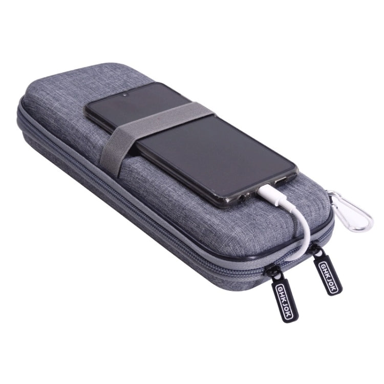 Bolsa de Armazenamento EVA para Cabo de Dados e Power Bank de Telemóvel, Cinza, Preto