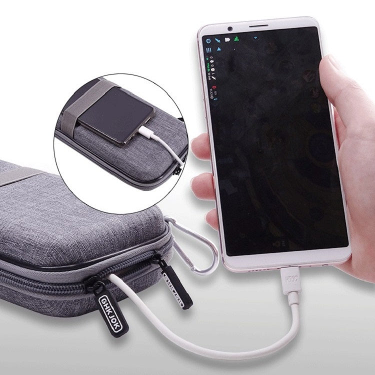 Bolsa de Armazenamento EVA para Cabo de Dados e Power Bank de Telemóvel, Cinza, Preto