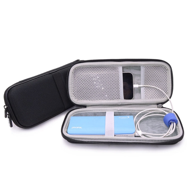 Bolsa de Armazenamento EVA para Cabo de Dados e Power Bank de Telemóvel, Cinza, Preto