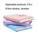 CAIUL 3 Inch PU Leather Photo Album Photo Collection Commemorative Book, Cherry Pink, Clove Purple, Qingkong Blue