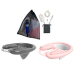 Bacia de Champô Reclinável para Cuidados Capilares para Grávidas e Idosos, Preto, Rosa, Rosa+Bolsa de Drenagem, Preto+Bolsa de Drenagem