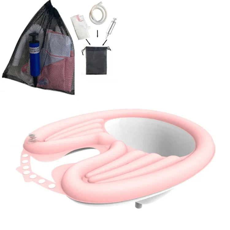 Bacia de Champô Reclinável para Cuidados Capilares para Grávidas e Idosos, Preto, Rosa, Rosa+Bolsa de Drenagem, Preto+Bolsa de Drenagem