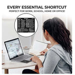 Autocolante de Atalhos para Teclado de Referência PC Adesivo para PC Portátil Secretária, Preto
