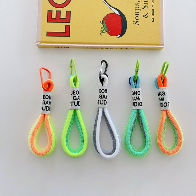 5 Unidades de Cordão Fluorescente para Telemóvel, Corda de Pulso para Telemóvel, Branco e Azul, Preto e Branco, Laranja e Azul, Branco e Vermelho, Laranja e Amarelo, Azul e Verde, Azul Escuro, Branco e Roxo