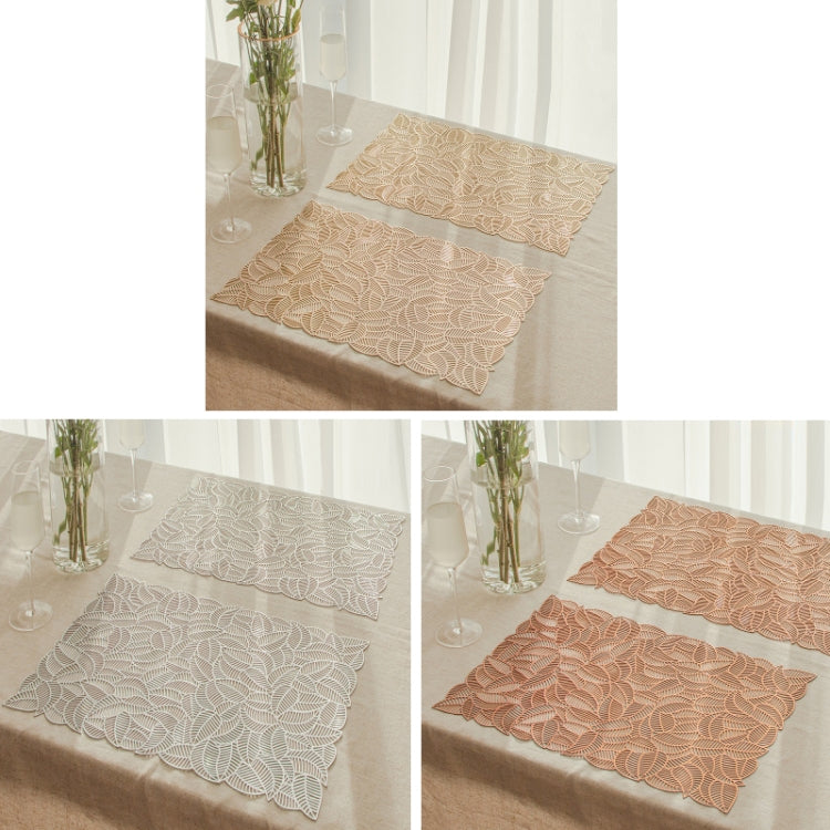 Lugar Americano Oco em PVC Durável e Isolado para Mesa, Ouro, Prateado, Cobre