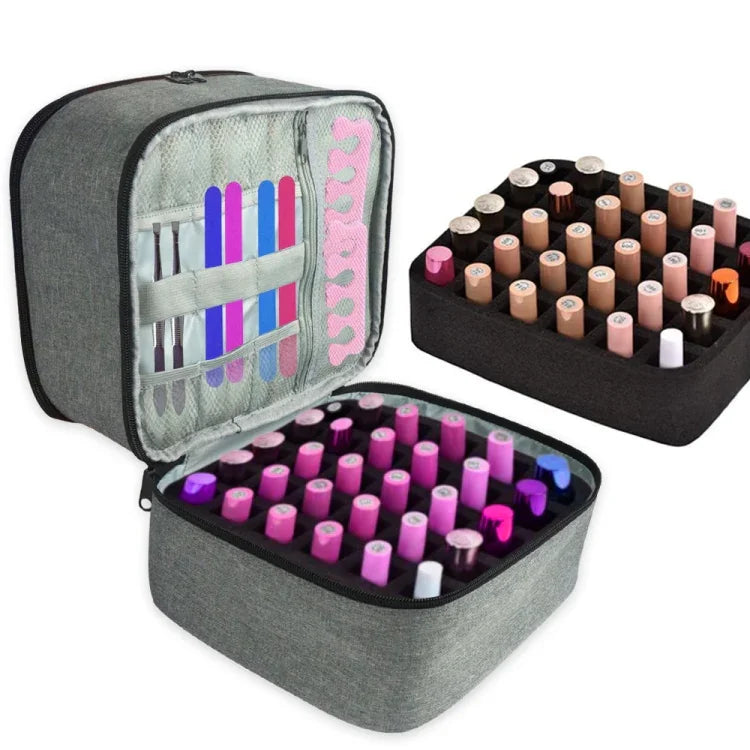 Bolsa de Armazenamento para Verniz de Unhas, Organizador Portátil para Óleos Essenciais e Batons, Cinzento