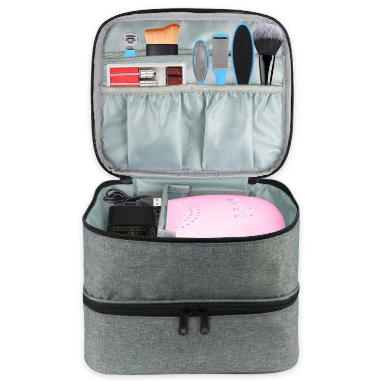 Bolsa de Armazenamento para Verniz de Unhas, Organizador Portátil para Óleos Essenciais e Batons, Cinzento
