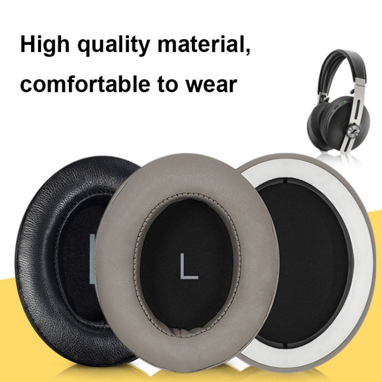 Protetores Auriculares de Espuma Respirável com Fivela para Sennheiser Momentum 3, Especificação:, Pele Proteica Preta, Pele de Carneiro Preta, Pele Proteica Dourada, Pele de Carneiro Dourada