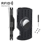 Porta Cartões RFID Ultra Slim Masculino em Metal para Localizador AirTag 2ª Geração / AirTag 1ª Geração, Preto, Azul, Vermelho