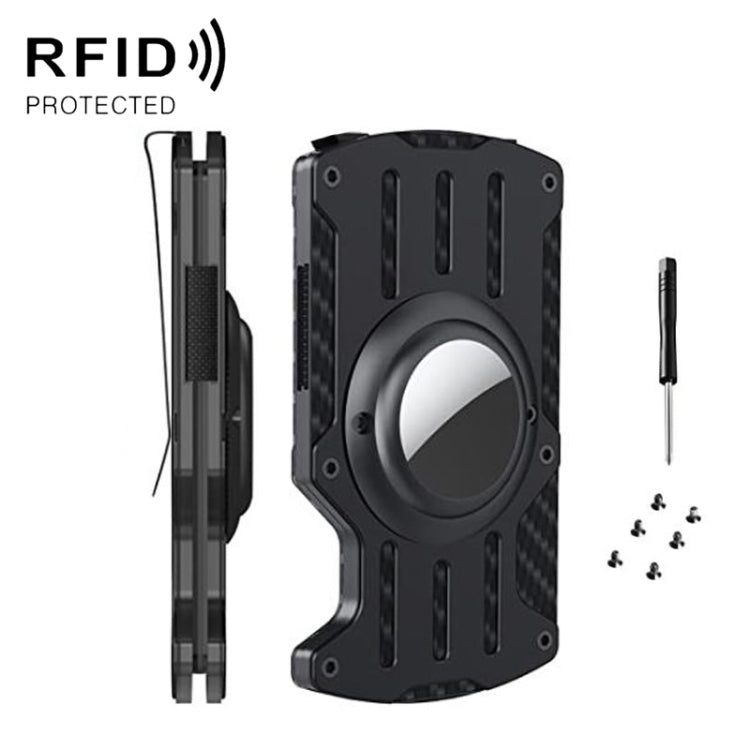 Porta Cartões RFID Ultra Slim Masculino em Metal para Localizador AirTag 2ª Geração / AirTag 1ª Geração, Preto, Azul, Vermelho