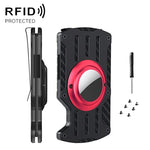 Porta Cartões RFID Ultra Slim Masculino em Metal para Localizador AirTag 2ª Geração / AirTag 1ª Geração, Preto, Azul, Vermelho