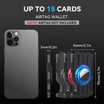 Porta Cartões RFID Ultra Slim Masculino em Metal para Localizador AirTag 2ª Geração / AirTag 1ª Geração, Preto, Azul, Vermelho