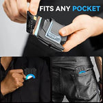Porta Cartões RFID Ultra Slim Masculino em Metal para Localizador AirTag 2ª Geração / AirTag 1ª Geração, Preto, Azul, Vermelho