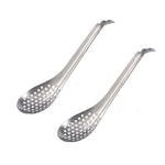 2 Peças de Colador Pequeno para Caviar em Aço Inoxidável 304, Colher para Cozinha Molecular, Cor Verdadeira, Dourado, Ouro Rosé, Colorido, Preto