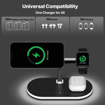 Carregador Sem Fios de Liga de Alumínio 3 em 1 UD23 15W para Smartphone, iWatch e AirPods, UD23
