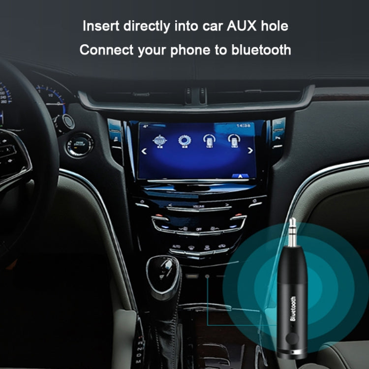 011 Receptor de Áudio AUX Bluetooth 5.0 Adaptador de Áudio para Estéreo de Carro 3,5mm, 011 Preto