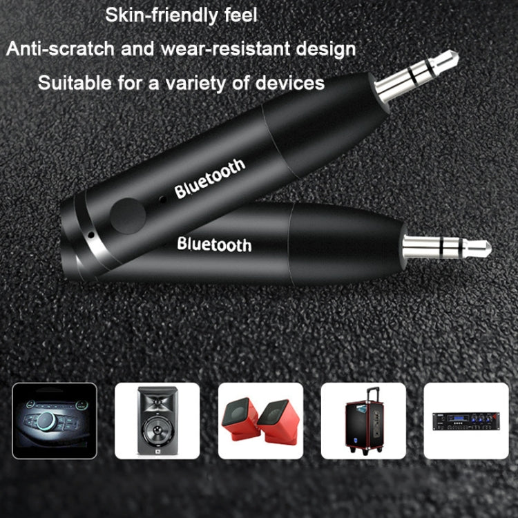 011 Receptor de Áudio AUX Bluetooth 5.0 Adaptador de Áudio para Estéreo de Carro 3,5mm, 011 Preto