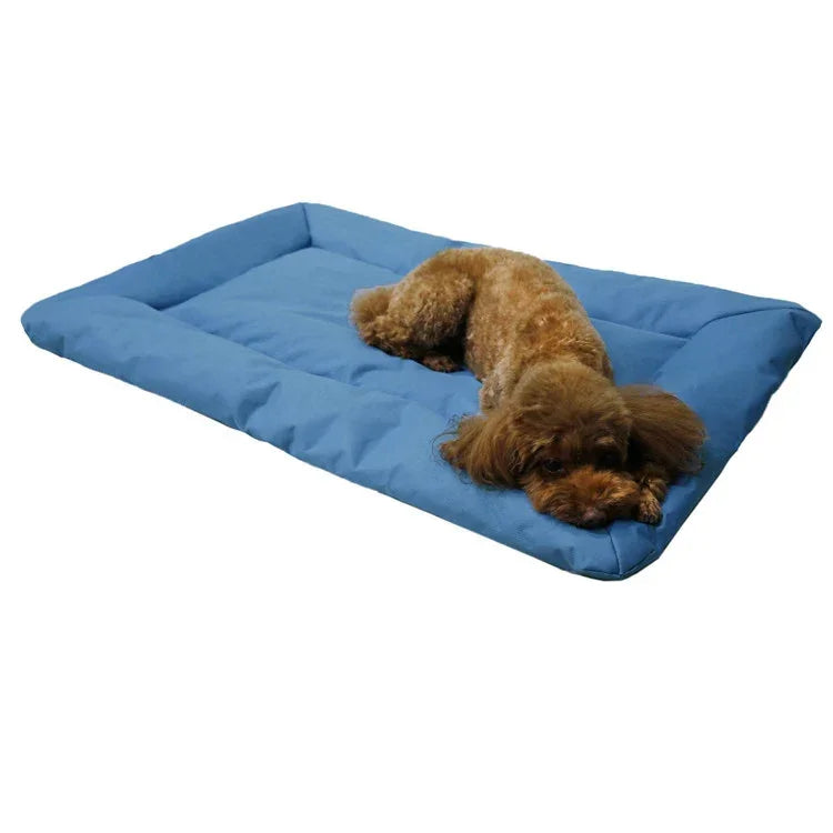 Colchão Dobrável para Dormir para Animais de Estimação para Campismo ao Ar Livre, Tecido Oxford 600D Impermeável, Colchão para Cão, Azul Céu, Castanho, Cinzento
