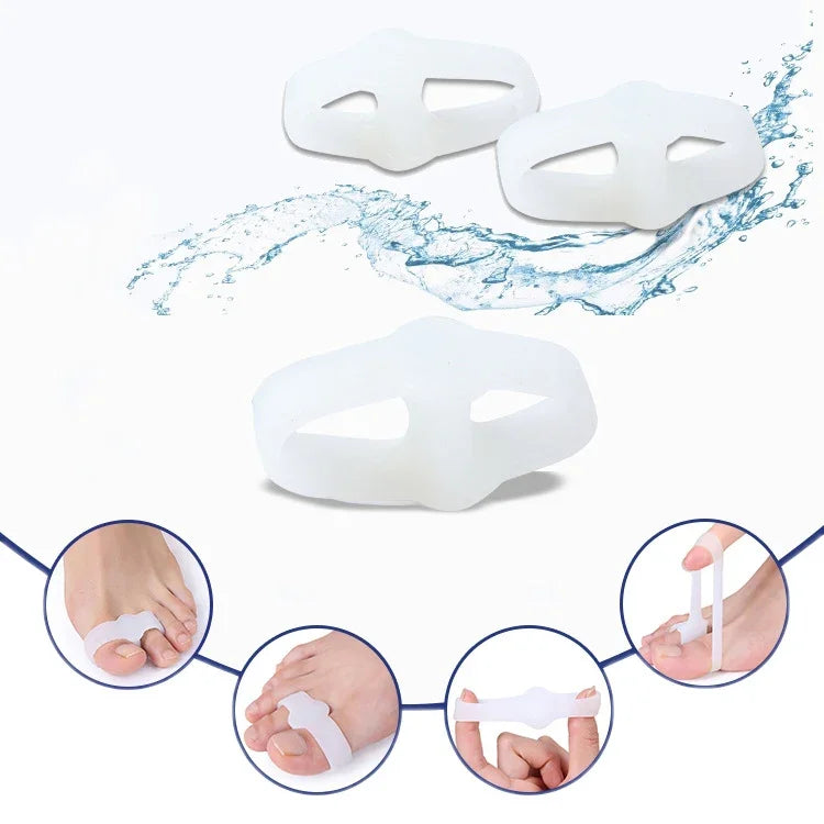 Separador de Dedos com Anel Duplo para Cuidados dos Pés, 5 Pares com Anel Duplo