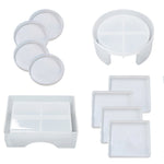 DIY Crystal Epoxy Storage Box Silicone Mould, Round Coaster Box Set, Round Coaster DJ-100, Round Coaster Box DJ-98, Square Coaster Box Set, Square Coaster DJ-99, Square Coasters DJ-97, 10 PCS/Set, 12 PCS/Set